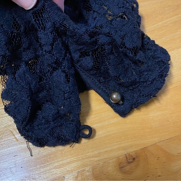 Forever 21 Black Lace Dress Overlay with cross-stitch red rose design - Picture 5 of 16